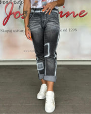 HLAČE JEANS NEON EFFECT