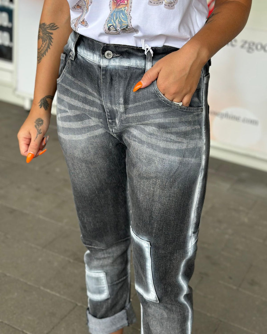 HLAČE JEANS NEON EFFECT