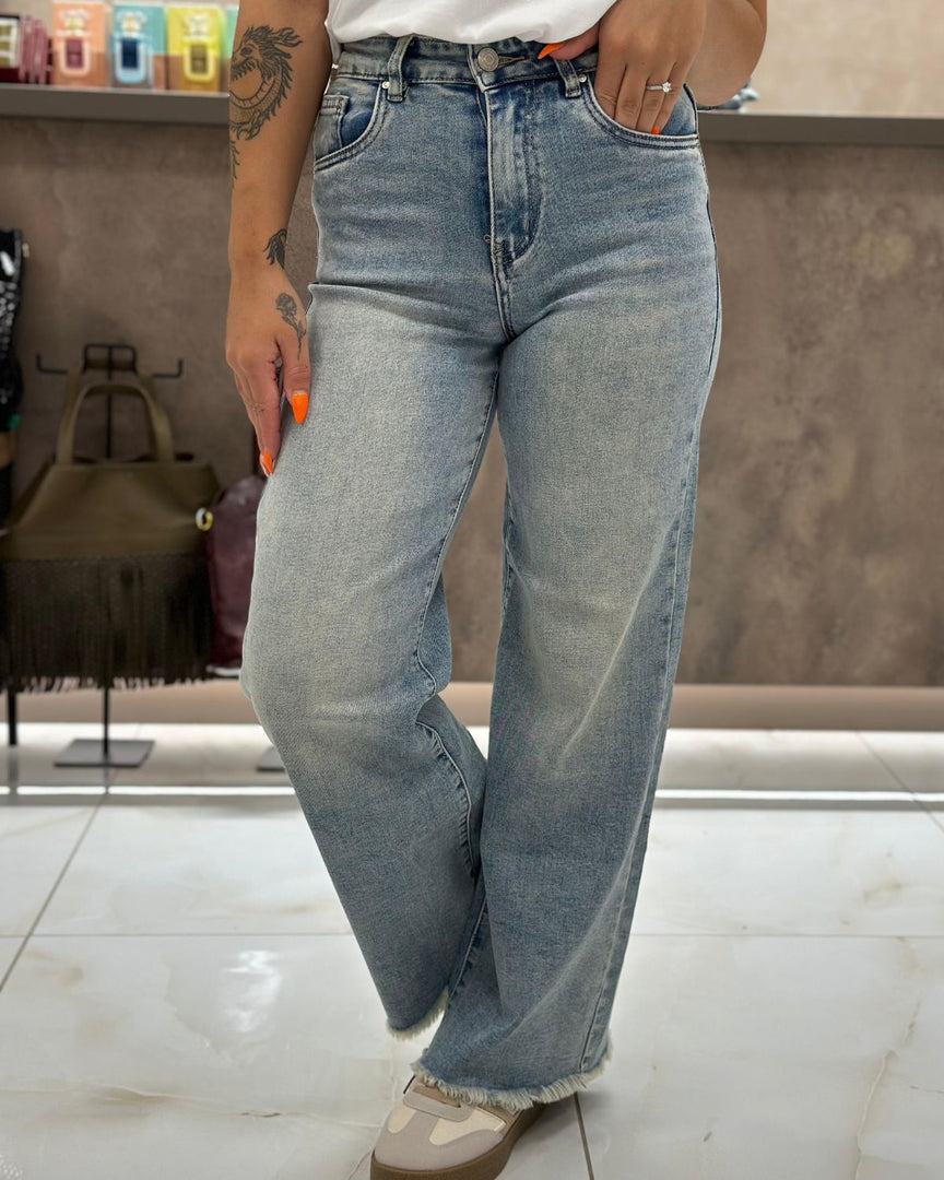 HLAČE JEANS WIDE FIT