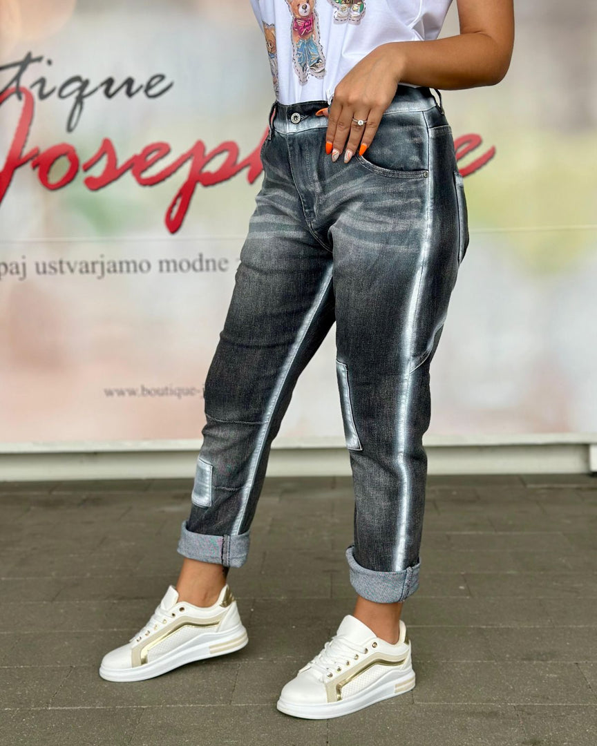 HLAČE JEANS NEON EFFECT