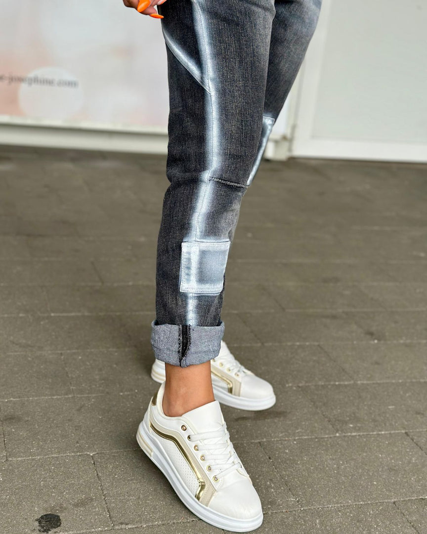 HLAČE JEANS NEON EFFECT