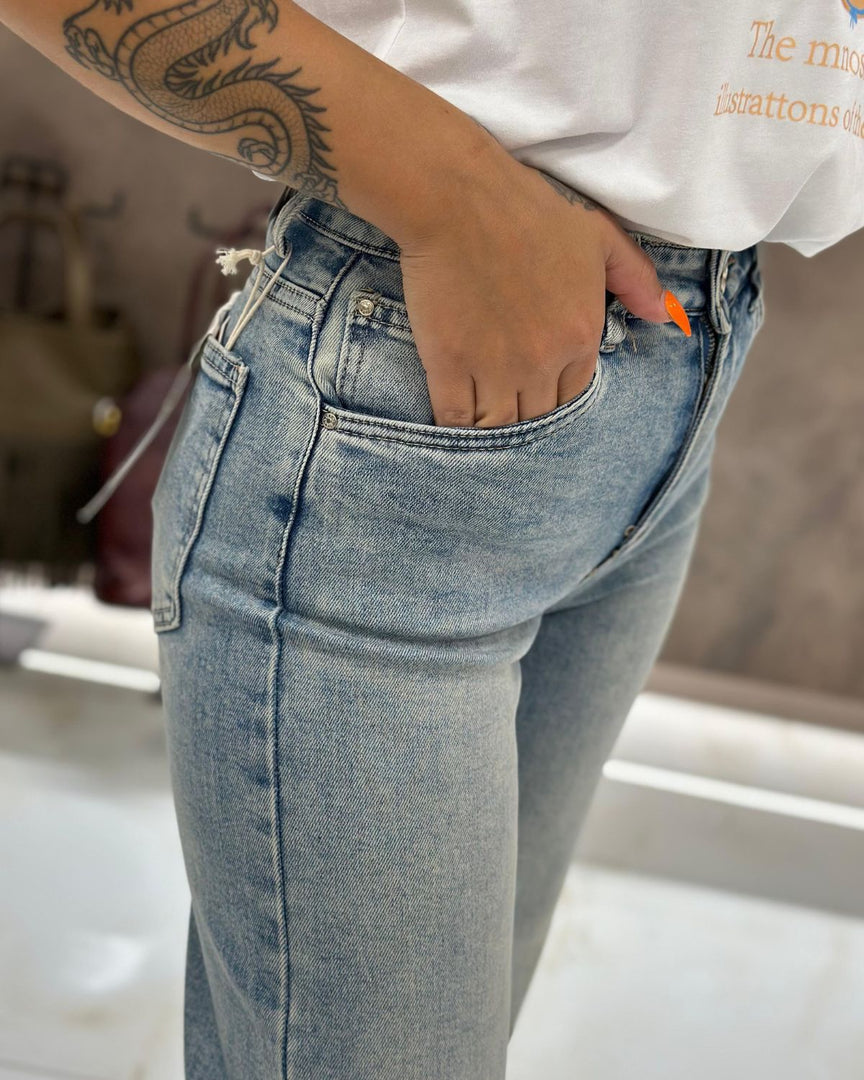 HLAČE JEANS WIDE FIT