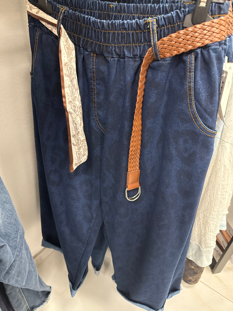 HLAČE JEANS PRINT
