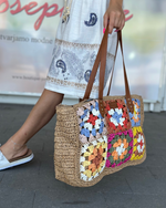 Naloži sliko v pregledovalnik galerij, PLETENA TORBA VITA BOHO
