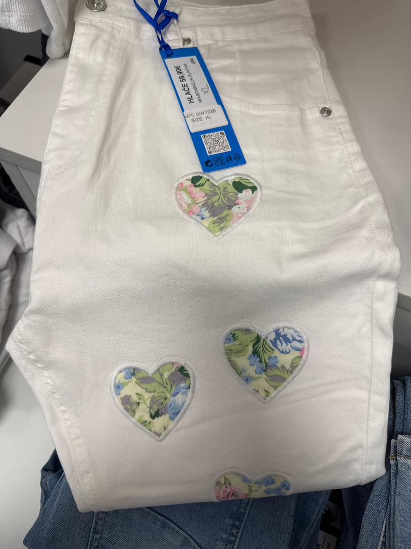 HLAČE WHITE HEART
