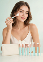 Naloži sliko v pregledovalnik galerij, AQUA GLAM BRUSH SET - set čopičev za ličenje s kozmetično torbico