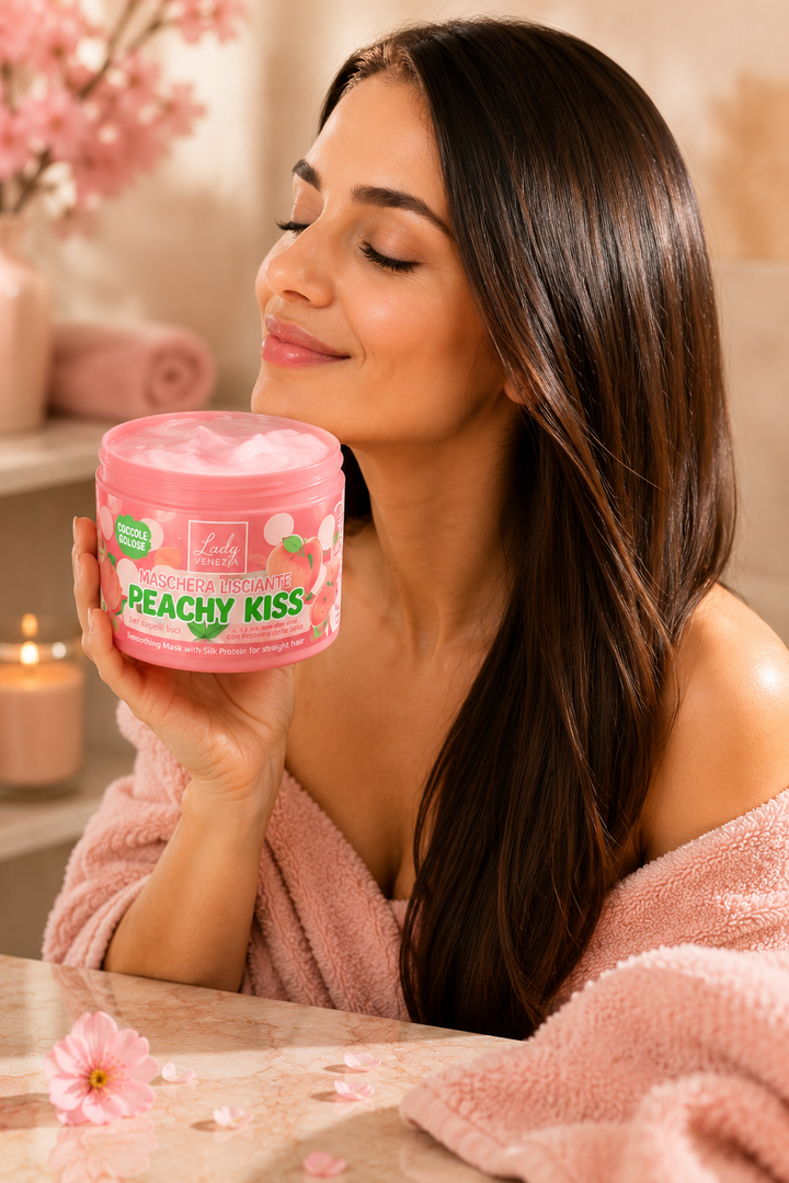 PEACHY KISS – GLADILNA MASKA ZA LASE S SVILNIMI PROTEINI