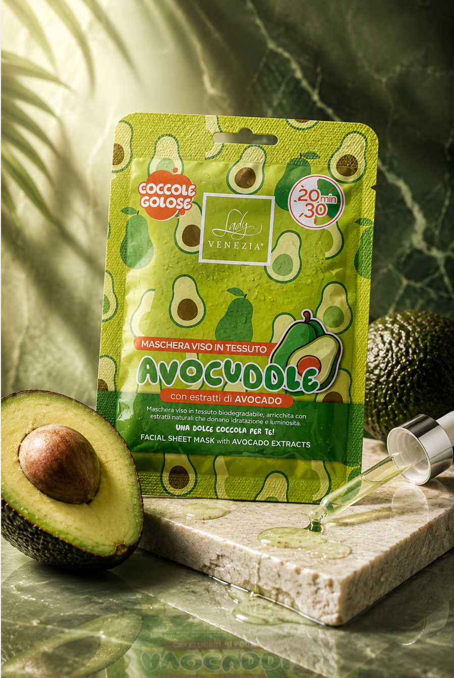 AVOCUDDLE Vlažilna maska za obraz
