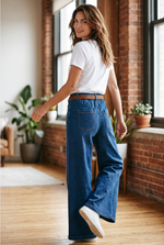 Naloži sliko v pregledovalnik galerij, HLAČE JEANS BELT WIDE