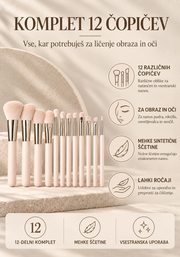 SET 12 ČOPIČEV ZA LIČENJE MIMO - ROZA