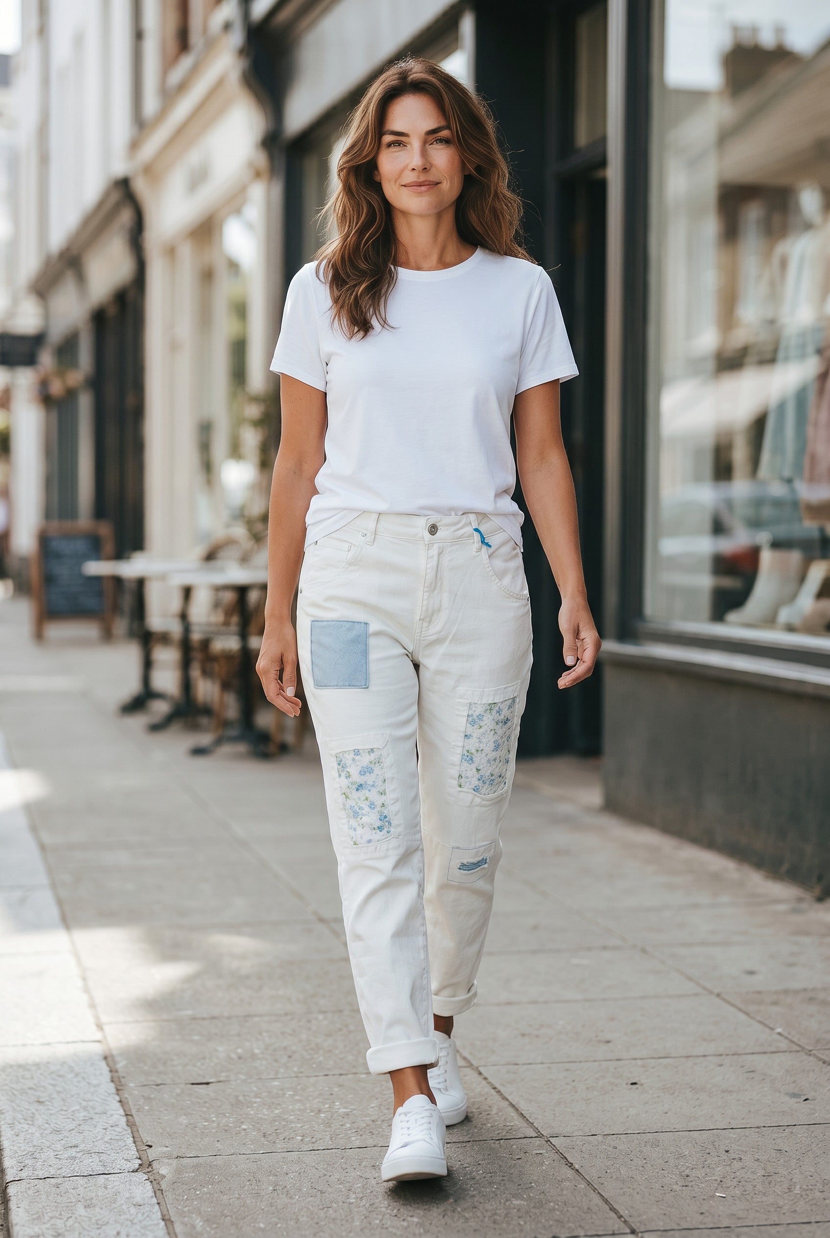 WHITE PATCH JEANS